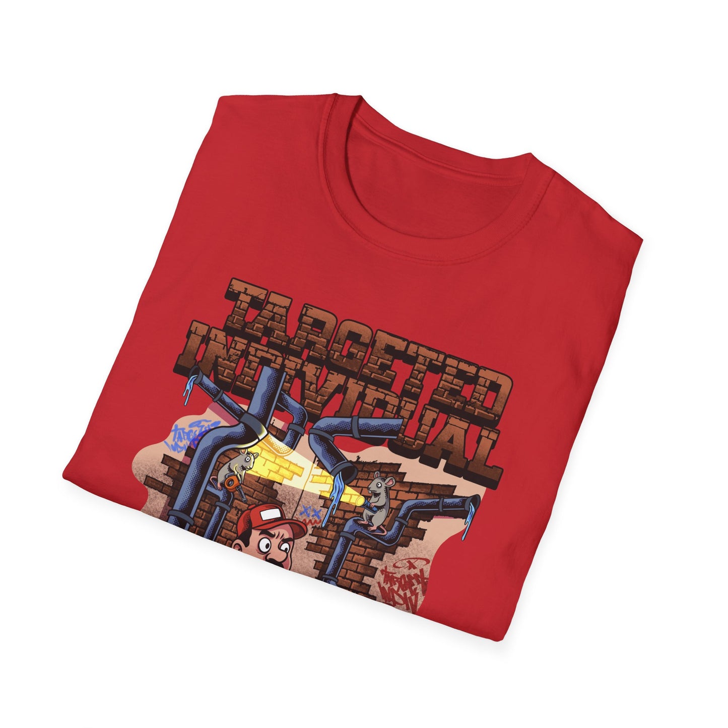 Plumber Cartoon Tee — "Tap Outta Luck" Retro Plumbing Design