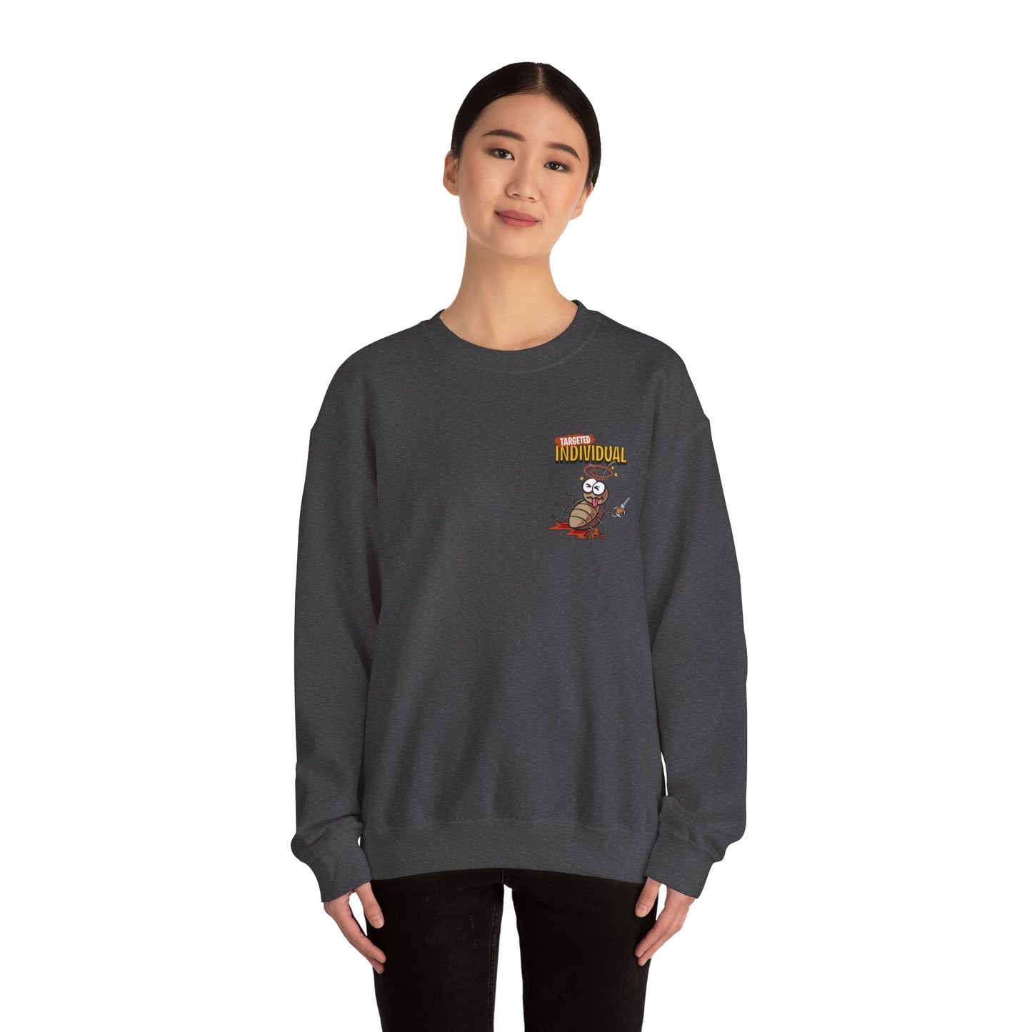 Knight vs Worms Crewneck Sweatshirt — Funny Medieval Cartoon Graphic