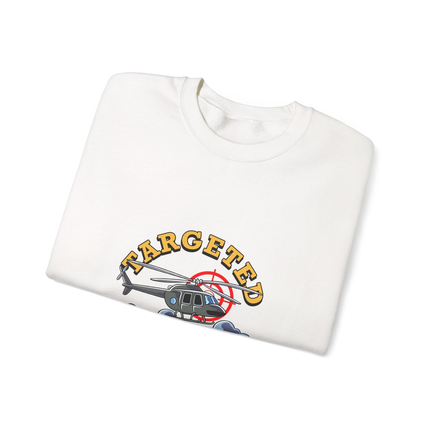 Crewneck Sweatshirt — "Targeted Individual" Helicopter Graphic