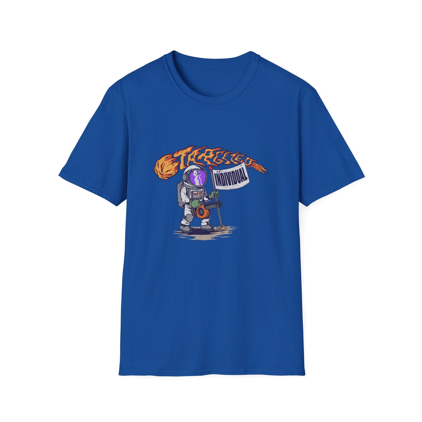 Astronaut Guitar T-Shirt — Retro Space Rock Design ("Takeoff")