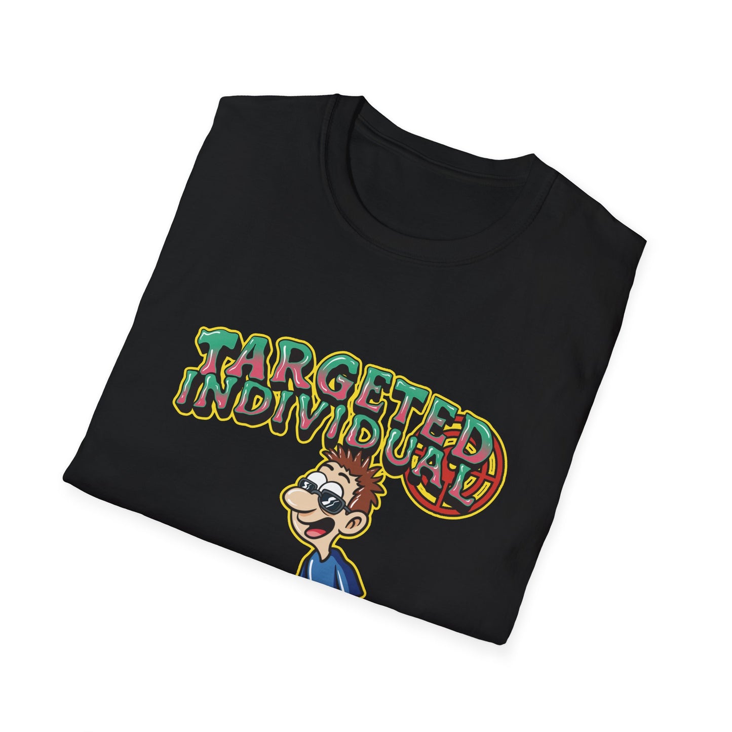 Targeted Individual T-Shirt — Surfer Cartoon Graphic Tee