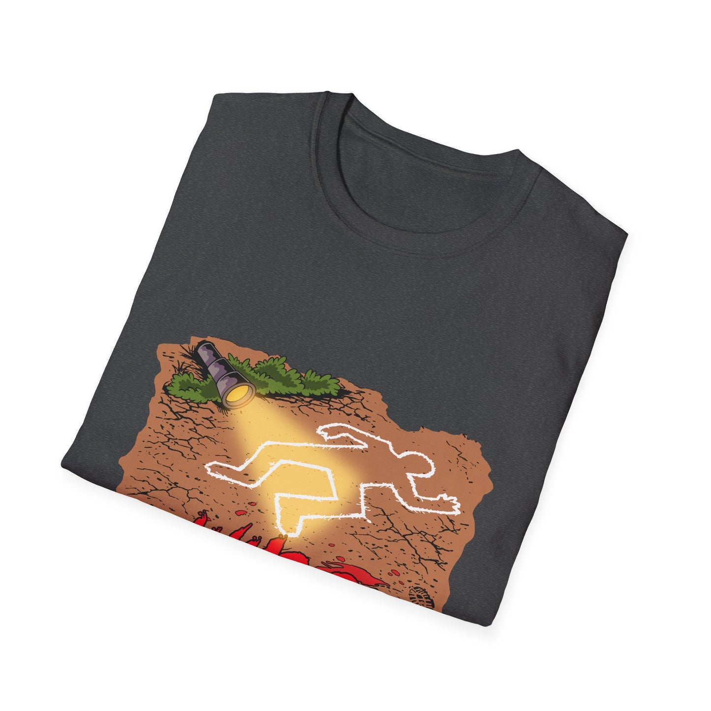Crime Scene Chalk Outline T-Shirt – "Who's Next?" Graphic Tee
