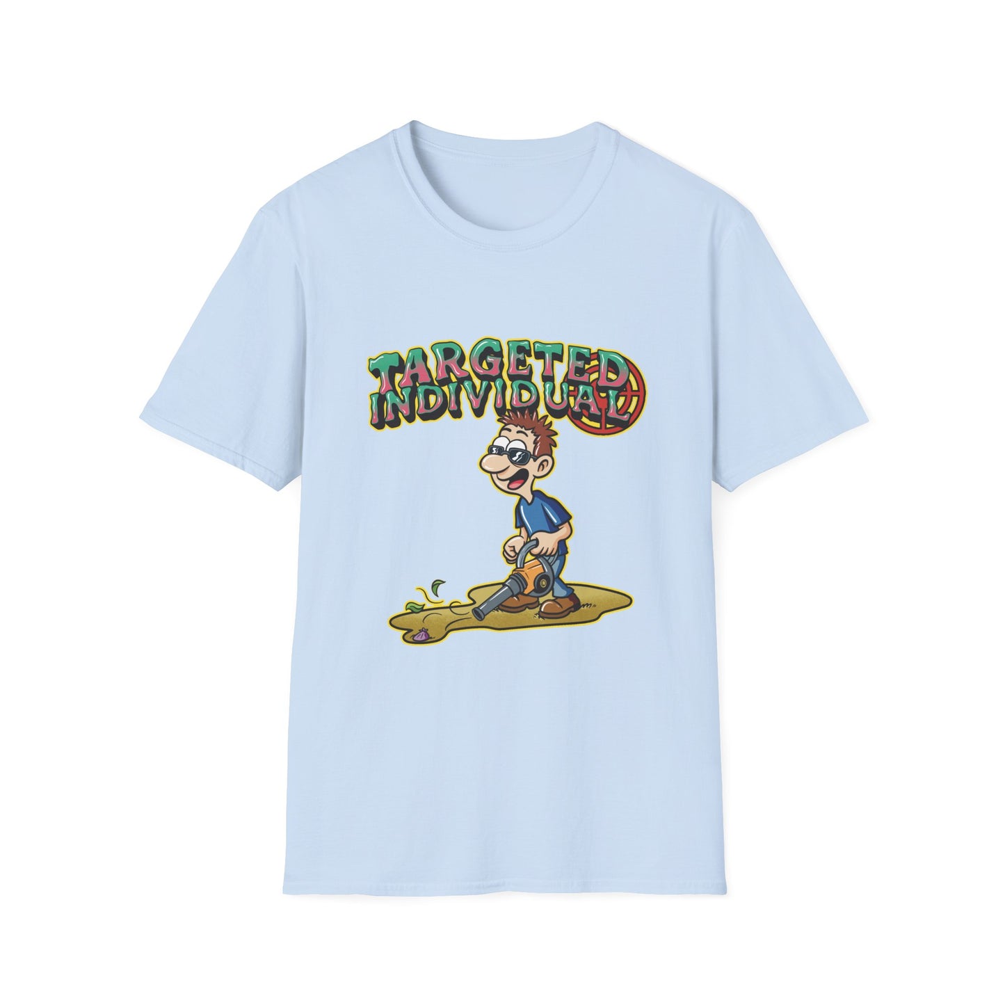 Targeted Individual T-Shirt — Surfer Cartoon Graphic Tee