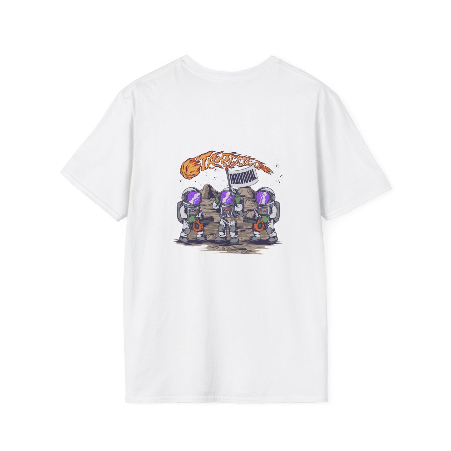 Space Protest T-Shirt — Cute Astronauts Holding Sign with Comet Graphic