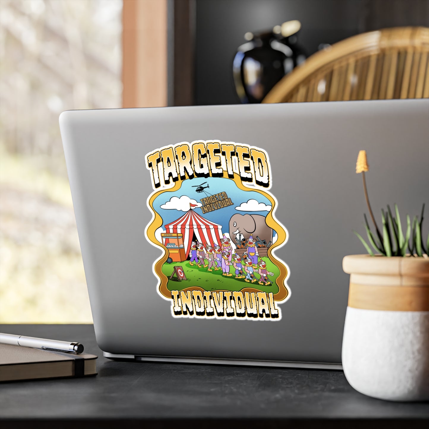 Targeted Individual Carnival Sticker — Kiss-Cut Vinyl Decal