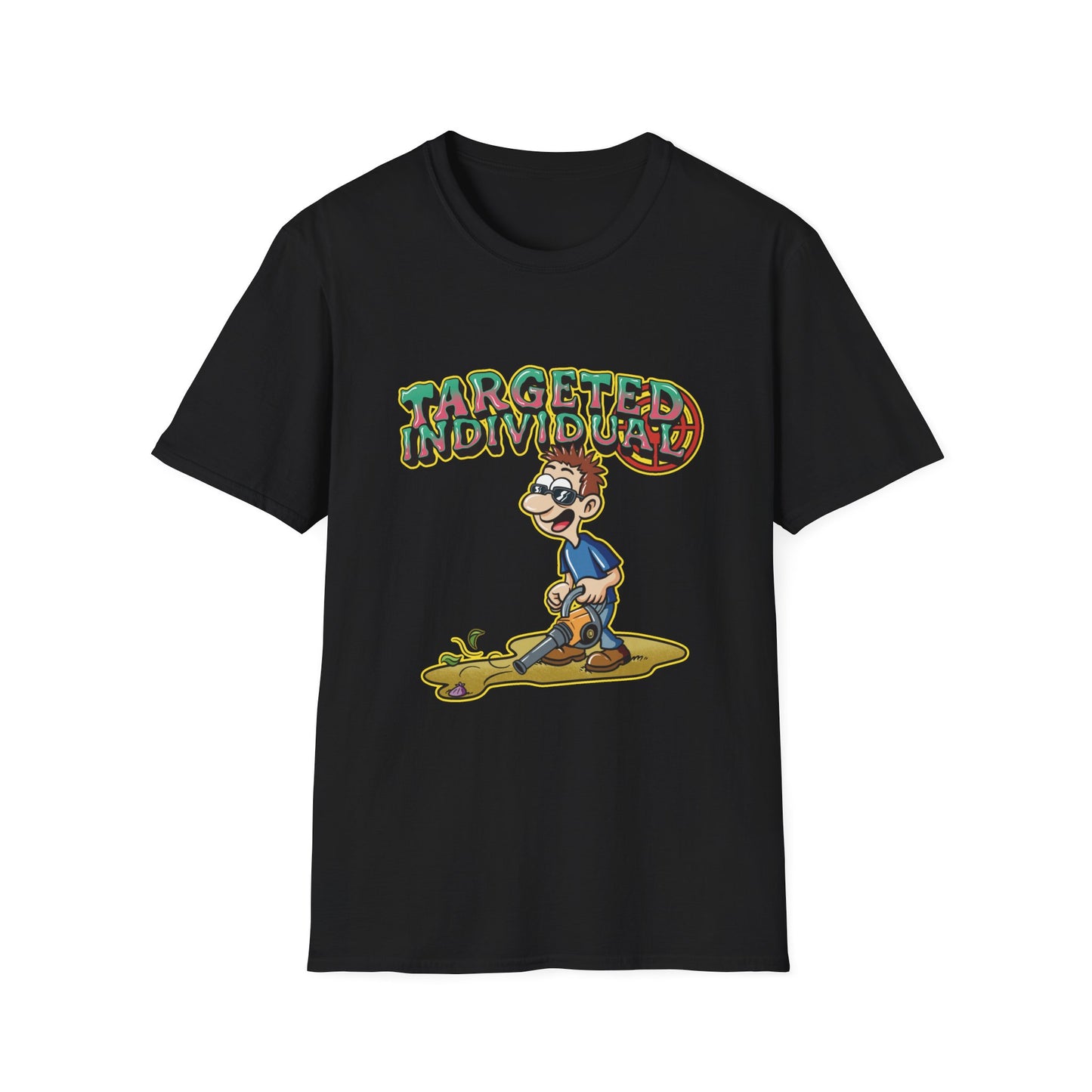 Targeted Individual T-Shirt — Surfer Cartoon Graphic Tee