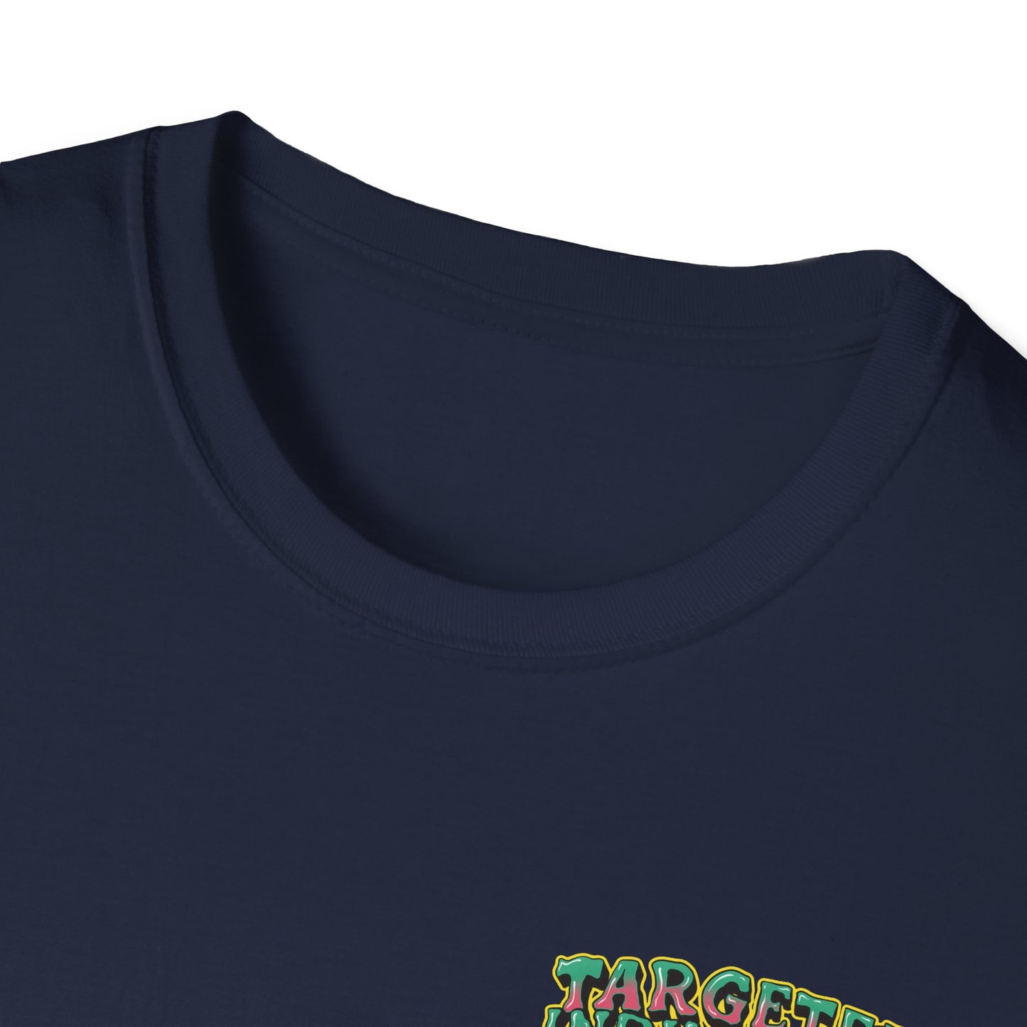 Targeted Individual Graphic T-Shirt — Retro Beach Protest Artwork
