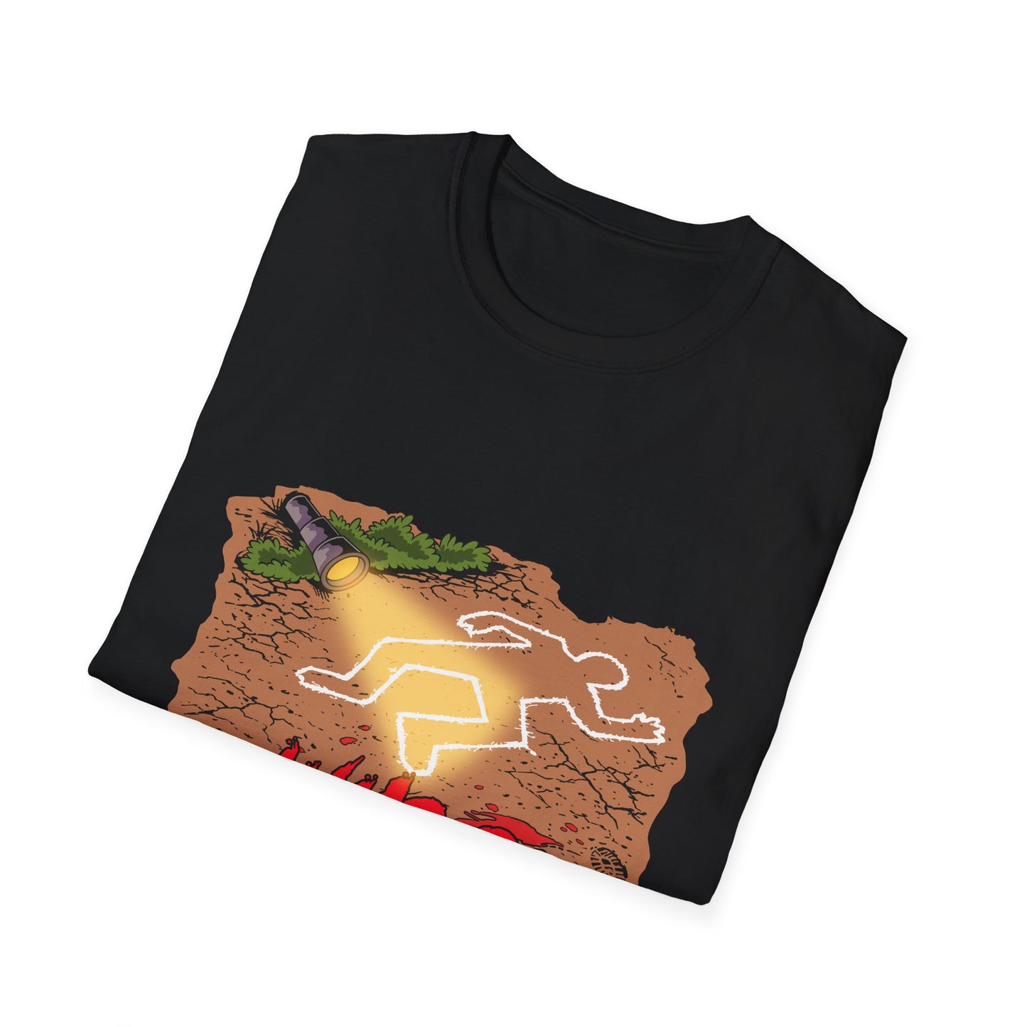 Crime Scene Chalk Outline T-Shirt – "Who's Next?" Graphic Tee