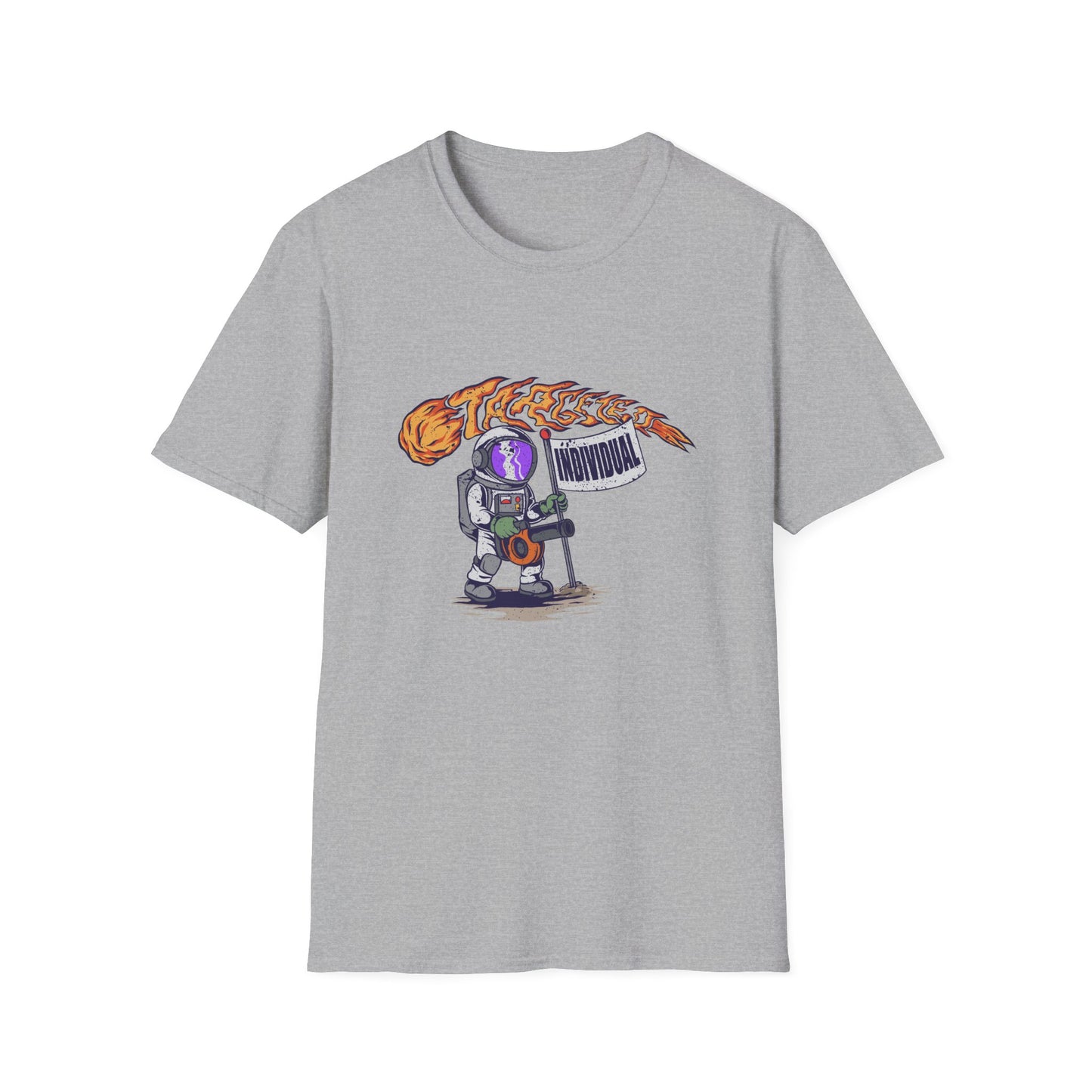 Astronaut Guitar T-Shirt — Retro Space Rock Design ("Takeoff")