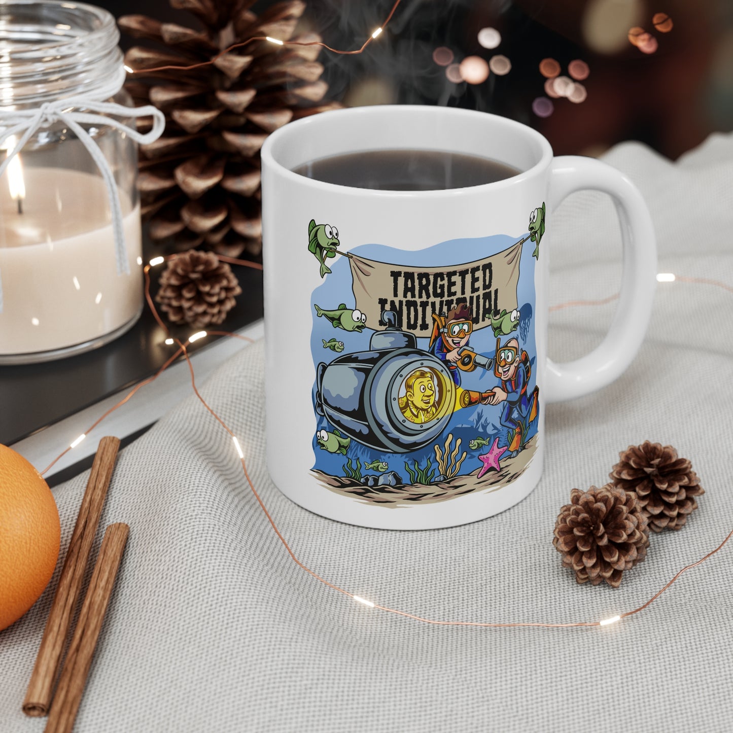 Mug — 'Targeted Individual' Underwater Diver Ceramic Coffee Mug
