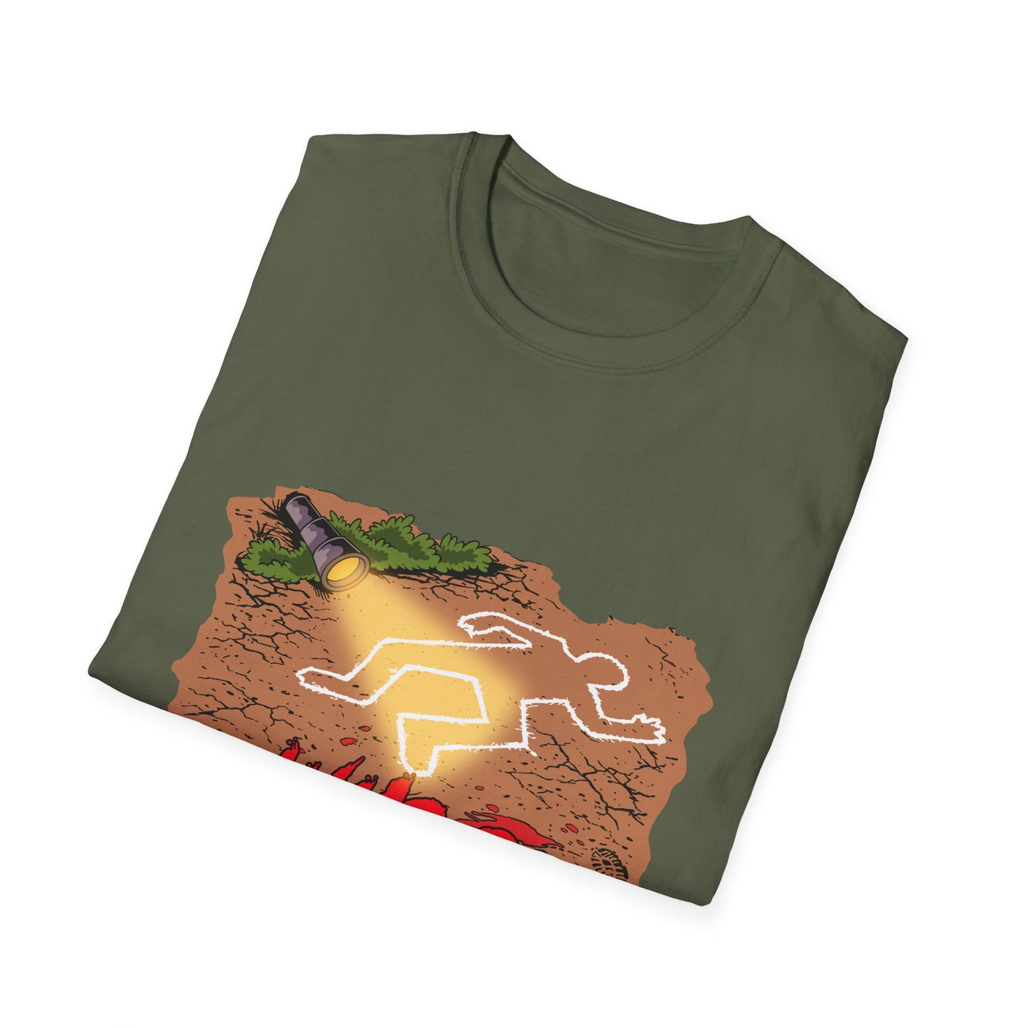 Crime Scene Chalk Outline T-Shirt – "Who's Next?" Graphic Tee