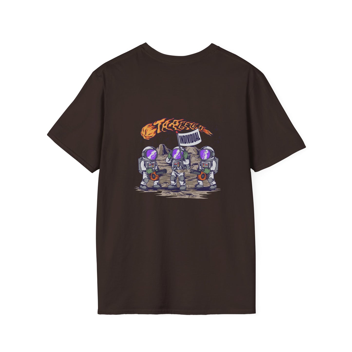 Space Protest T-Shirt — Cute Astronauts Holding Sign with Comet Graphic
