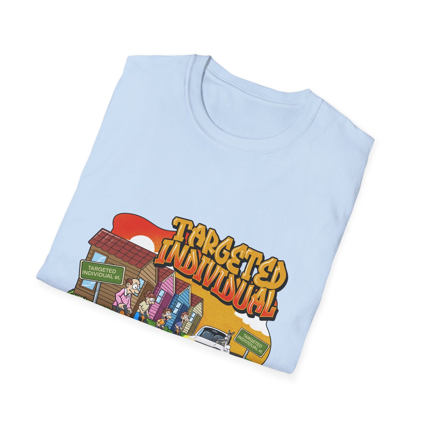 Targeted Individual Graphic T-Shirt — Retro Street Scene Tee