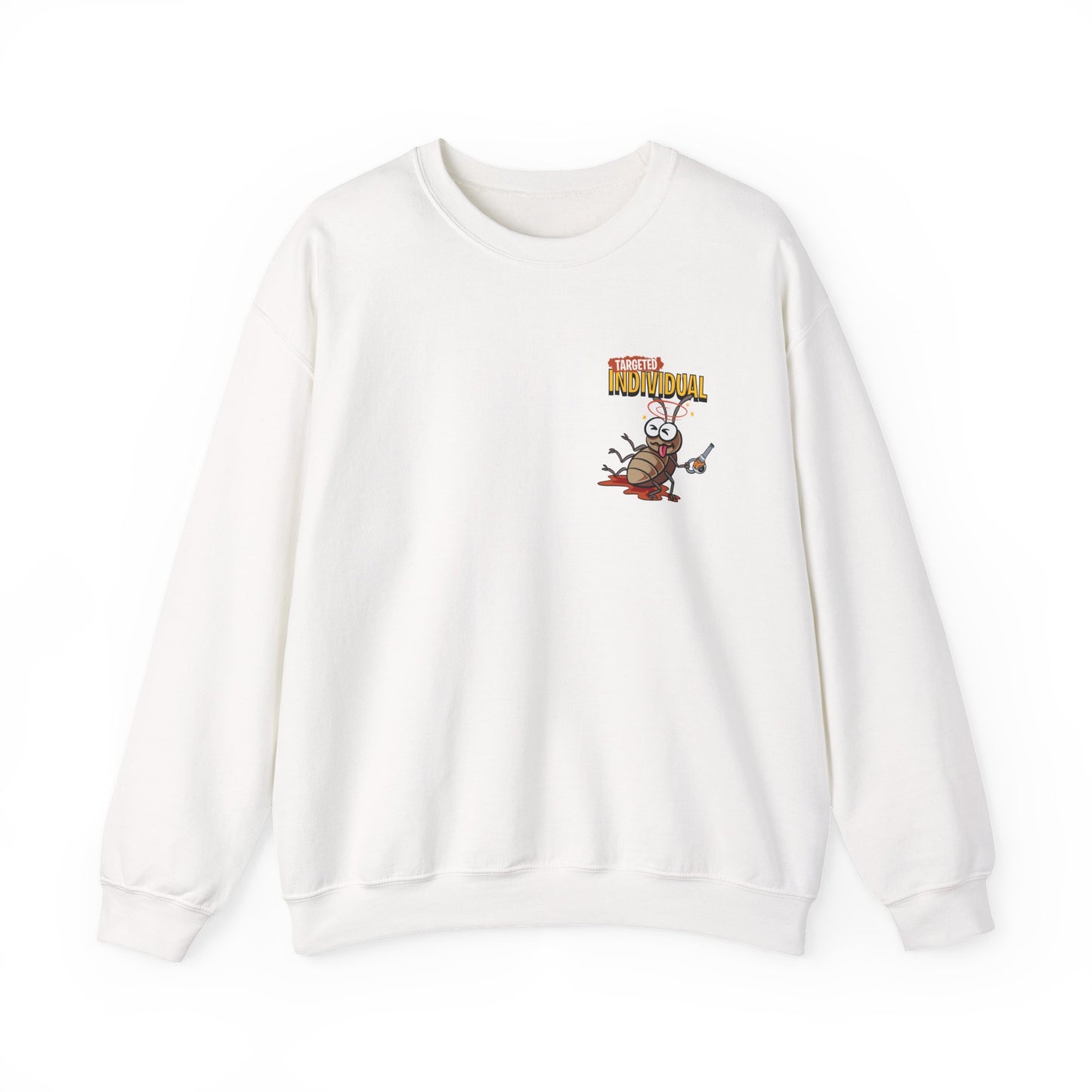 Knight vs Worms Crewneck Sweatshirt — Funny Medieval Cartoon Graphic