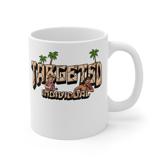 Mug - 'Targeted Individual' Retro Beach Graphic Coffee Mug!