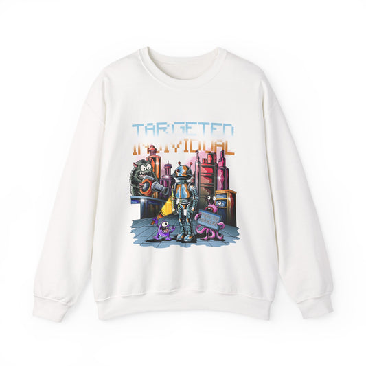 Crewneck Sweatshirt — Retro Cyberpunk 'Targeted' Graphic