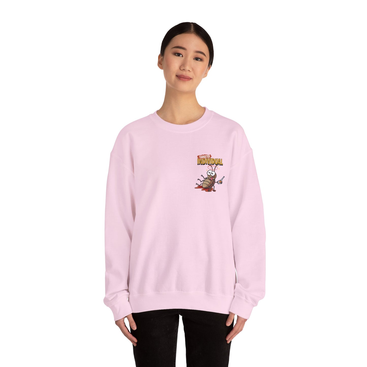 Knight vs Worms Crewneck Sweatshirt — Funny Medieval Cartoon Graphic