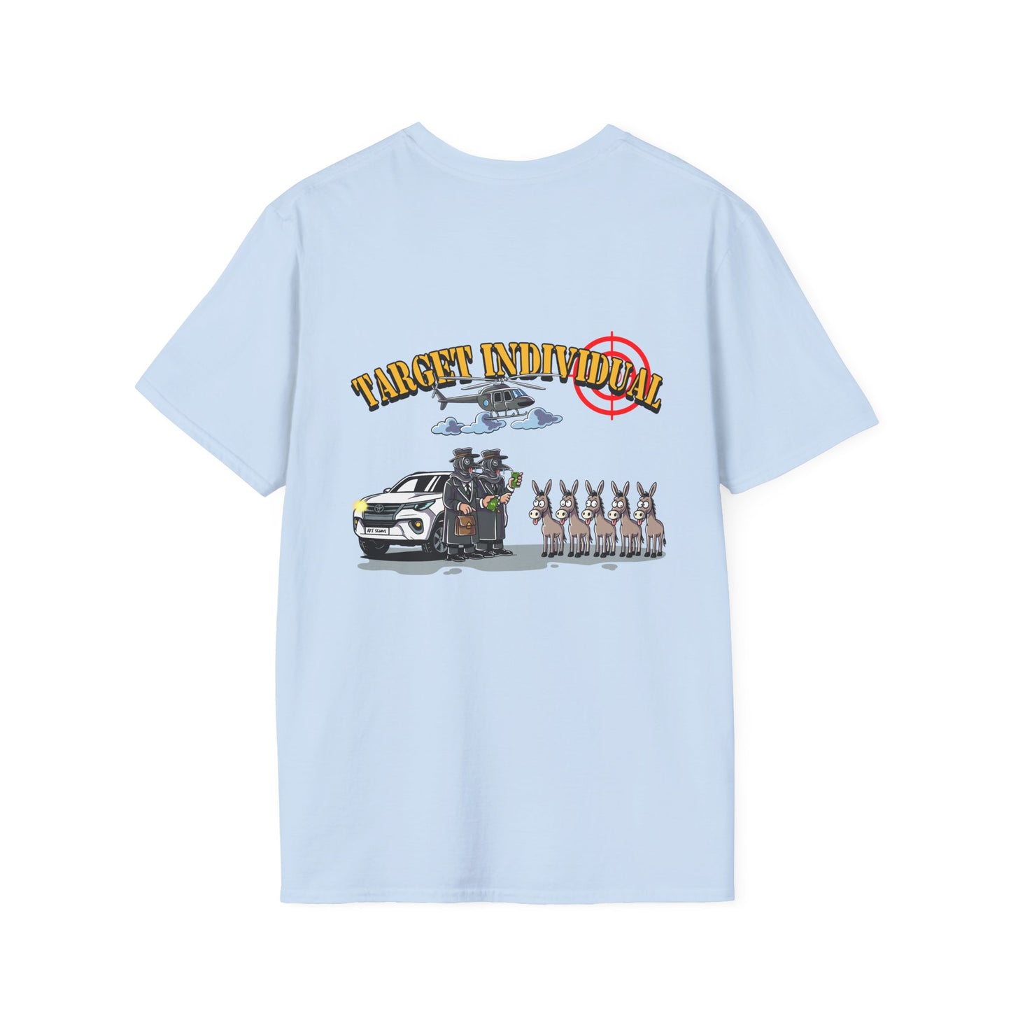 Target Individual T-Shirt — 'Target Individual' Graphic Tee with Police Truck & Targets