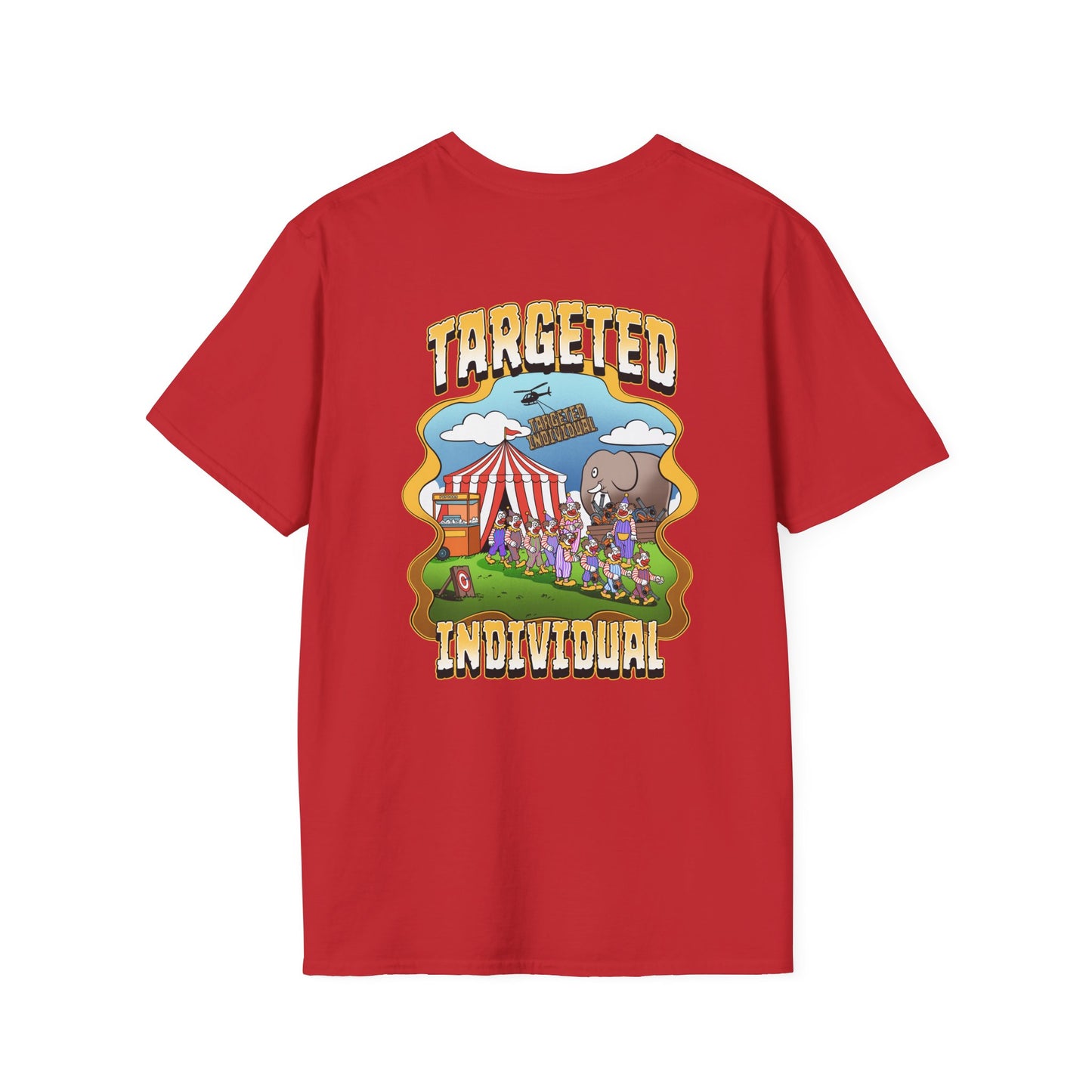 Targeted Individual Graphic T-Shirt — Circus Elephant Protest Design