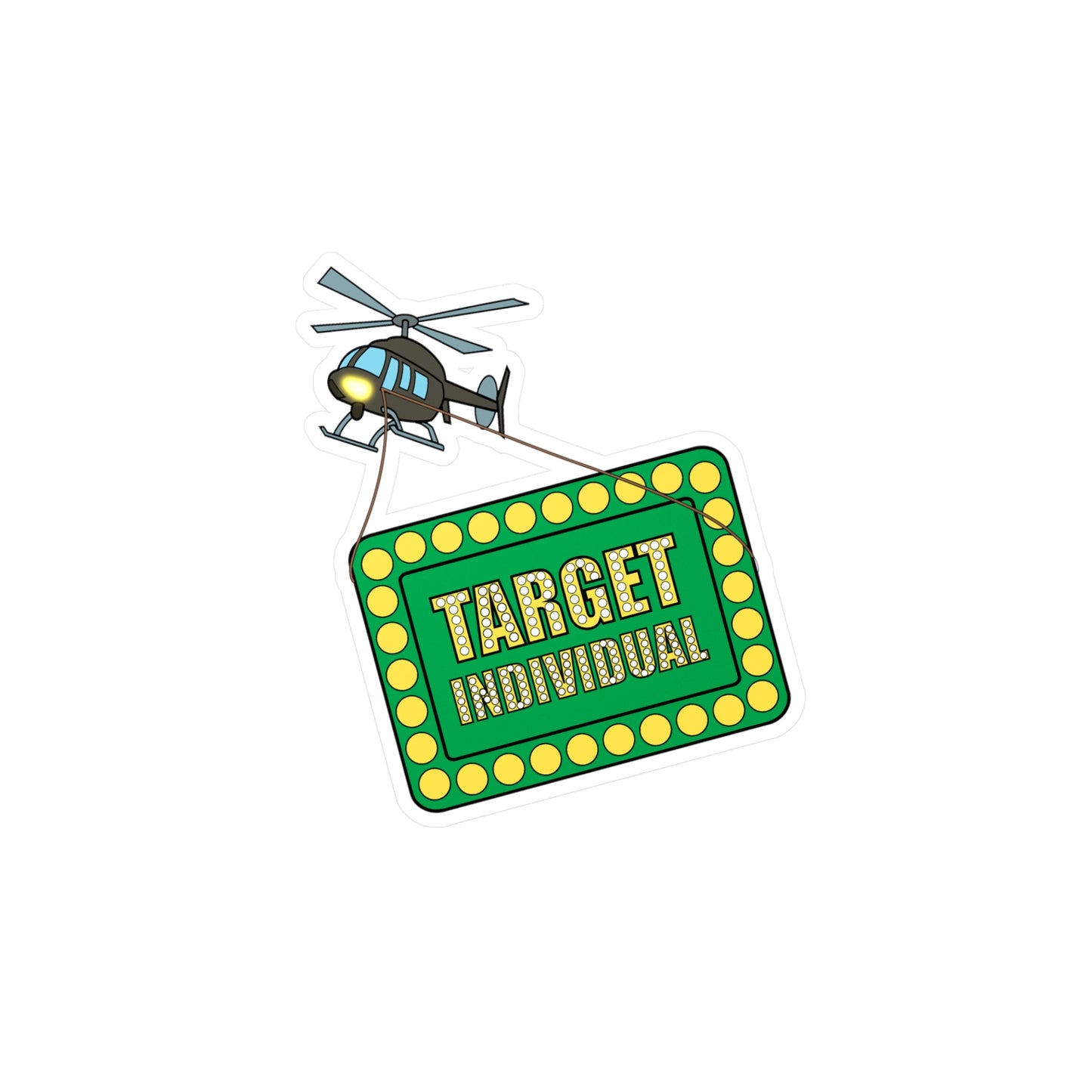 Target Individual Helicopter Vinyl Sticker – Kiss-Cut Decal