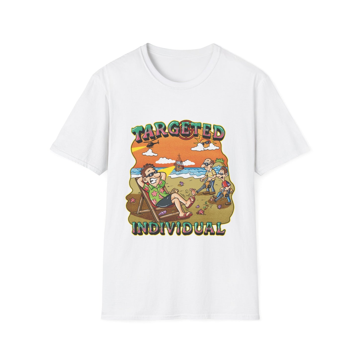 Targeted Individual T-Shirt — Retro Beach Conspiracy Graphic Tee