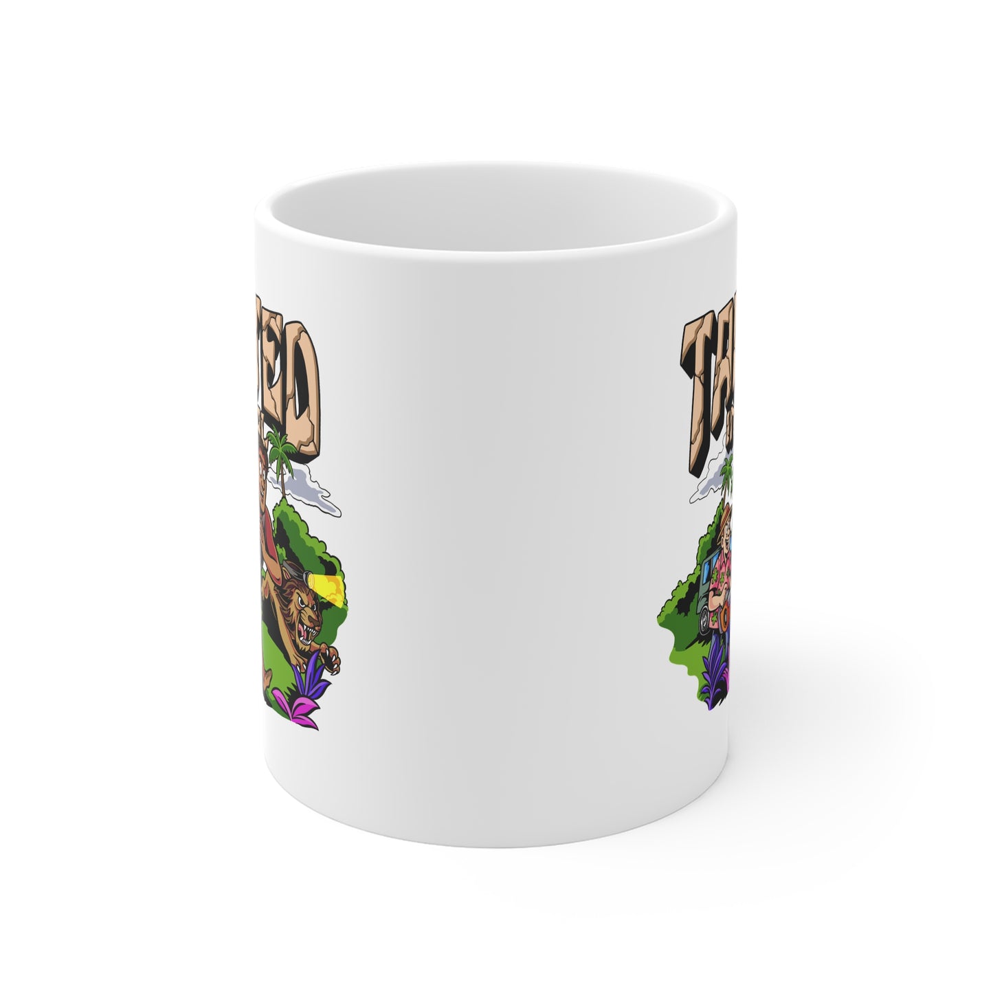 Targeted Individual Coffee Mug — Humorous Parody Graphic 11oz White Mug