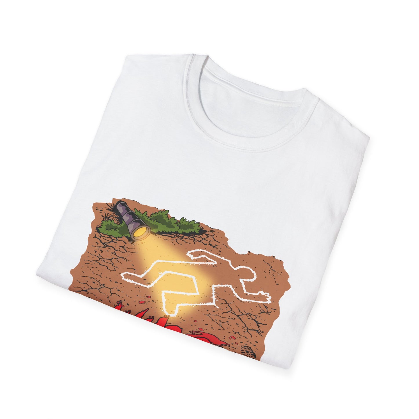Crime Scene Chalk Outline T-Shirt – "Who's Next?" Graphic Tee