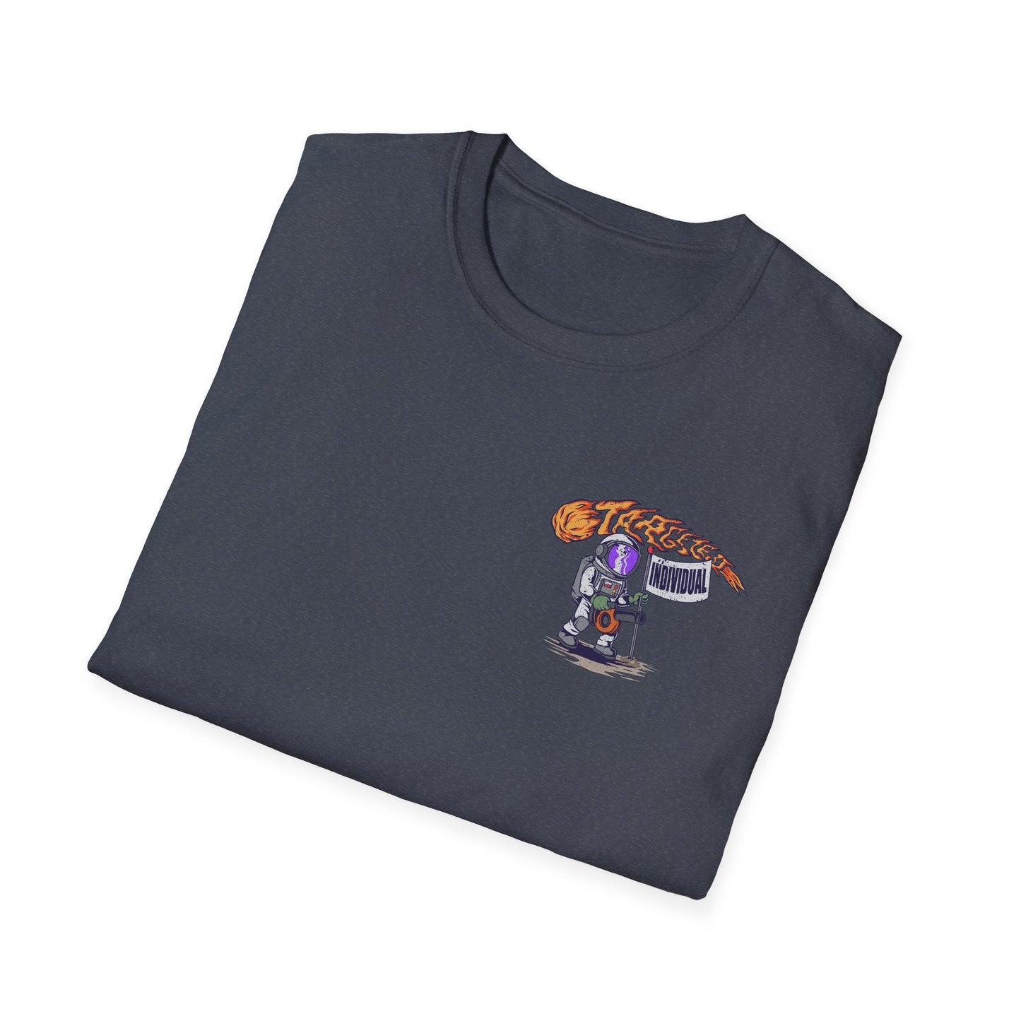 Space Protest T-Shirt — Cute Astronauts Holding Sign with Comet Graphic