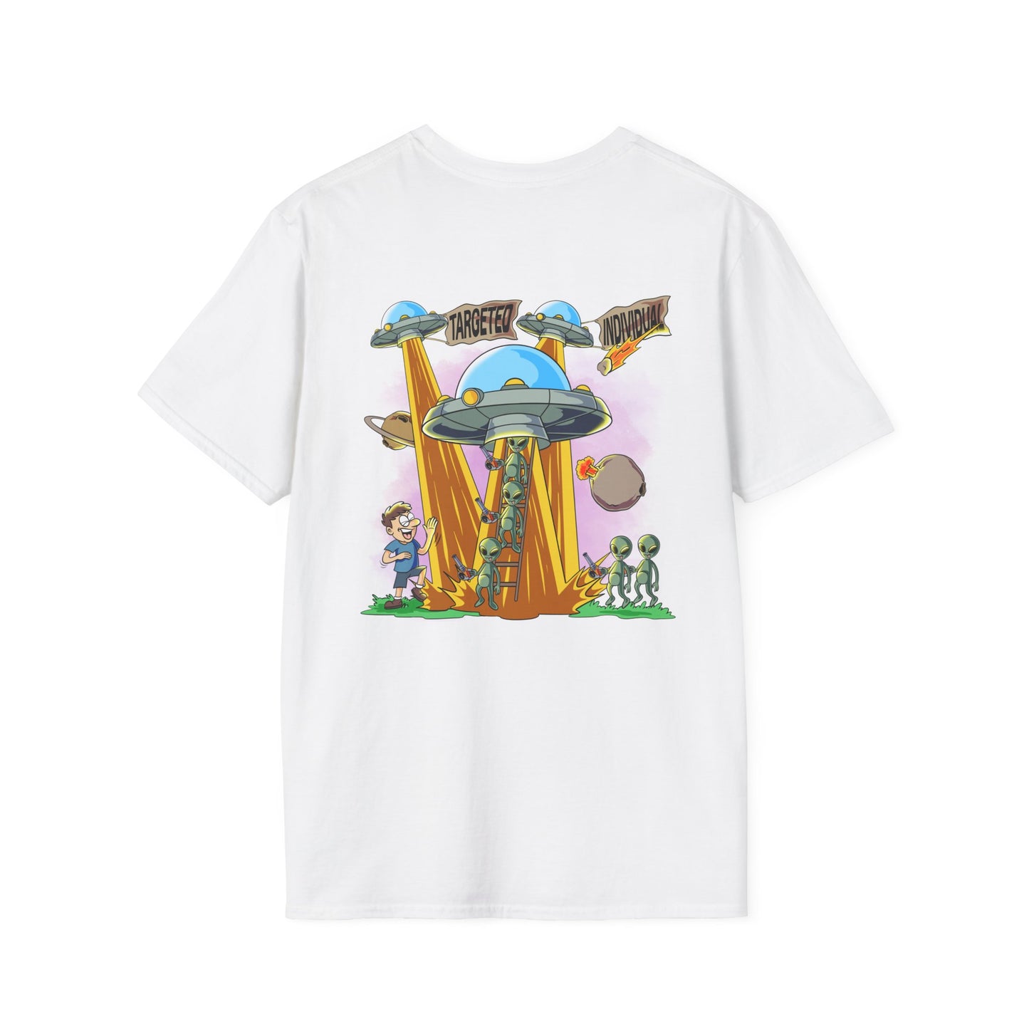 Alien Abduction Graphic T-Shirt — "Target Individual" Sci‑Fi UFO Tee