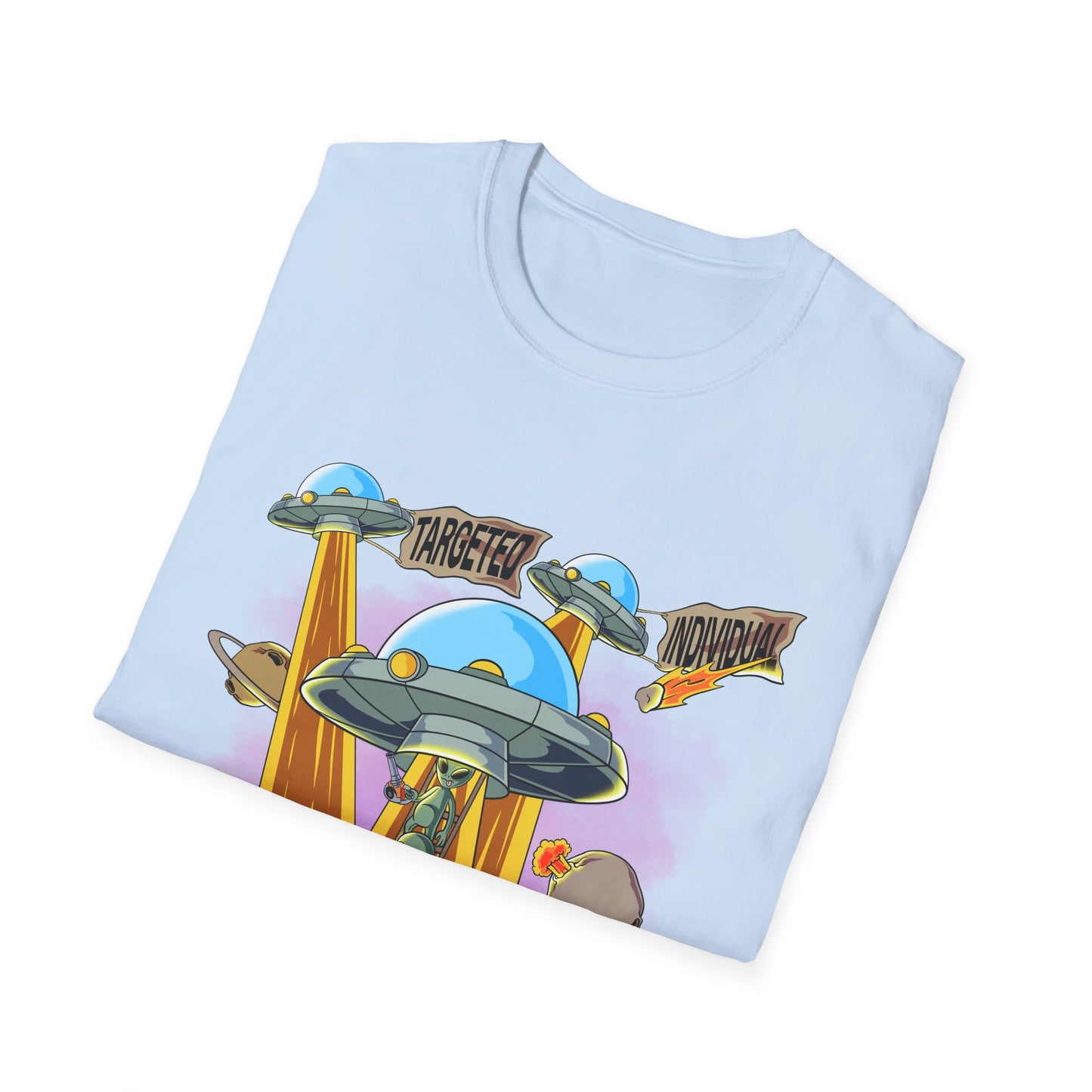 Alien Abduction Graphic T-Shirt — "Targeted Nowhere" Retro UFO Tee