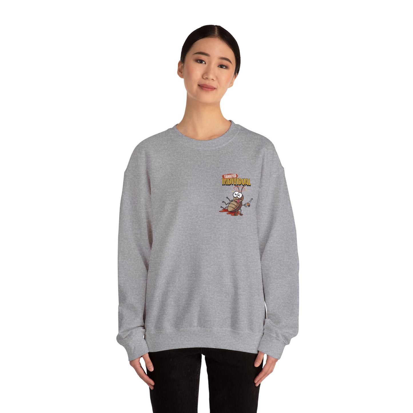 Knight vs Worms Crewneck Sweatshirt — Funny Medieval Cartoon Graphic