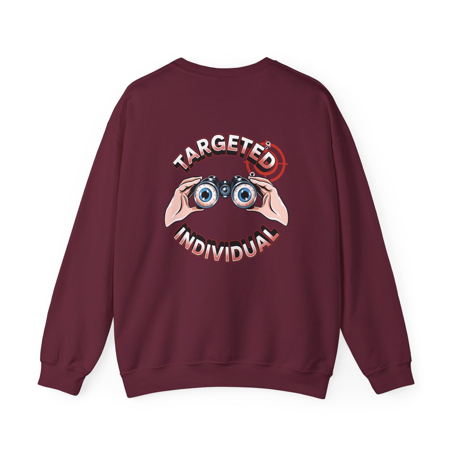 Crewneck Sweatshirt — "Targeted Individual" Binoculars Graphic