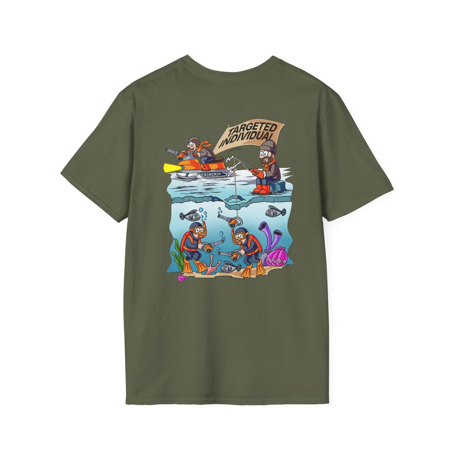 Fishing Cartoon T-Shirt — "Targeted Individual" Graphic Tee