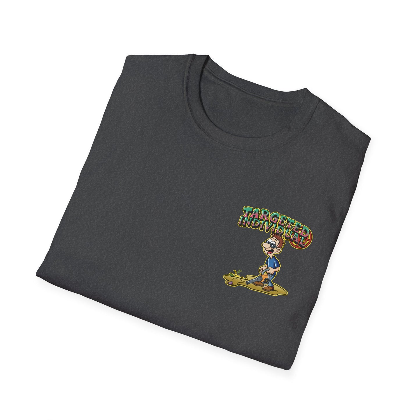 Targeted Individual Graphic T-Shirt — Retro Beach Protest Artwork