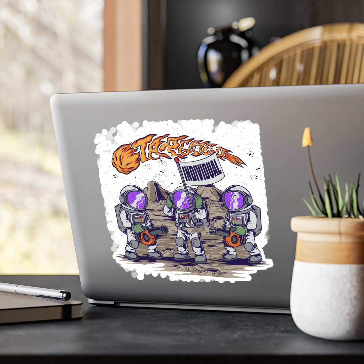 Astronaut Crew Vinyl Sticker — 'Together Individual' Kiss-Cut Decal