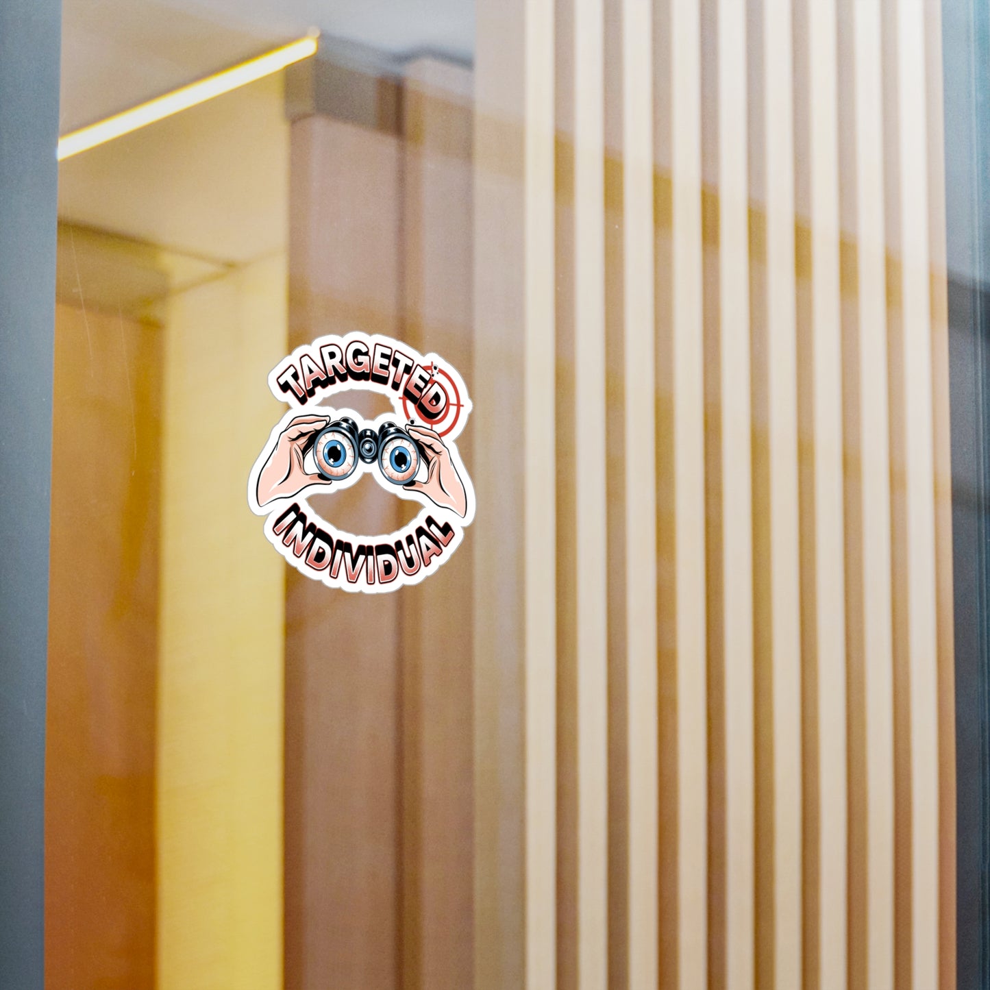 Targeted Individual Binoculars Vinyl Sticker — Kiss-Cut Decal for Laptops, Water Bottles & Windows
