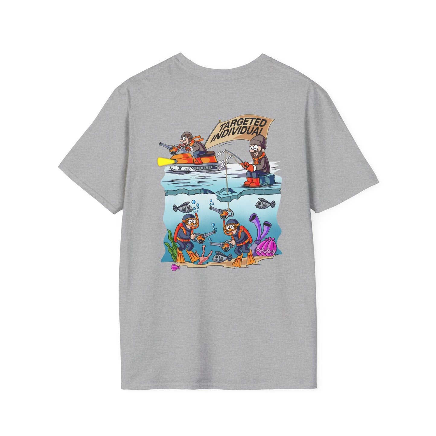 Fishing Cartoon T-Shirt — "Targeted Individual" Graphic Tee