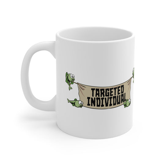 Targeted Individual Mug — Funny Fish Banner Coffee Cup