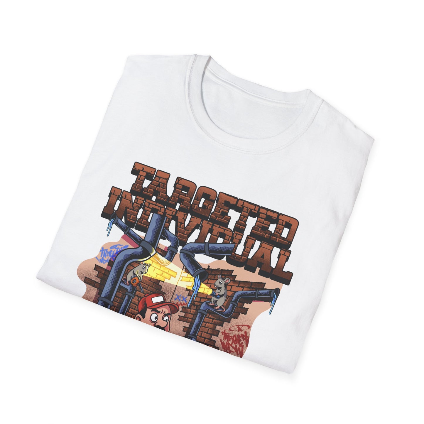 Plumber Cartoon Tee — "Tap Outta Luck" Retro Plumbing Design