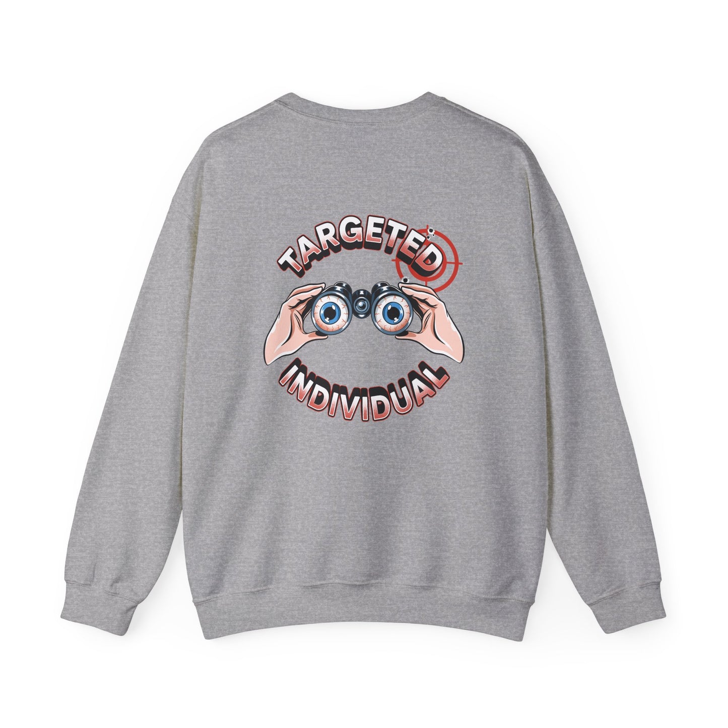 Crewneck Sweatshirt — "Targeted Individual" Binoculars Graphic
