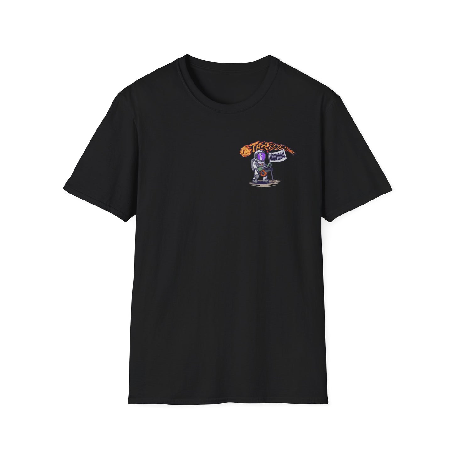 Space Protest T-Shirt — Cute Astronauts Holding Sign with Comet Graphic