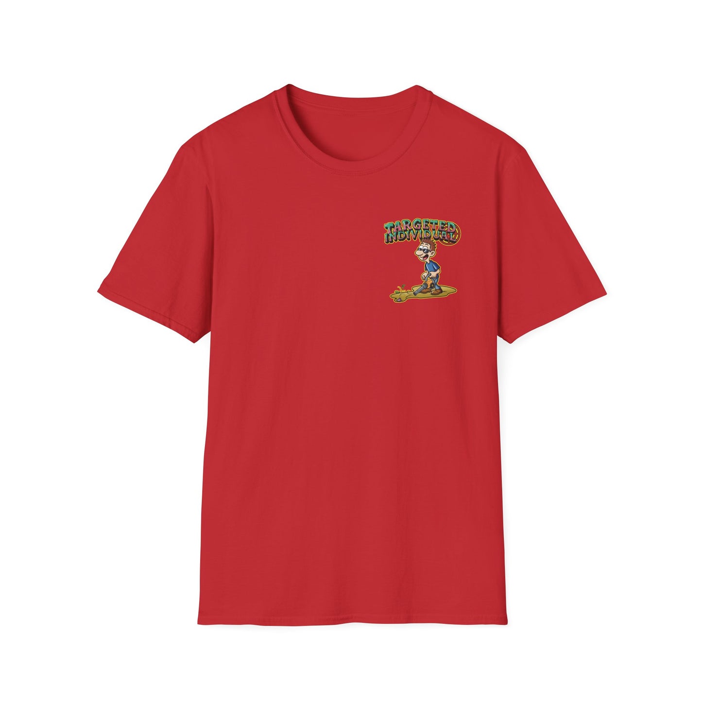 Targeted Individual Graphic T-Shirt — Retro Beach Protest Artwork
