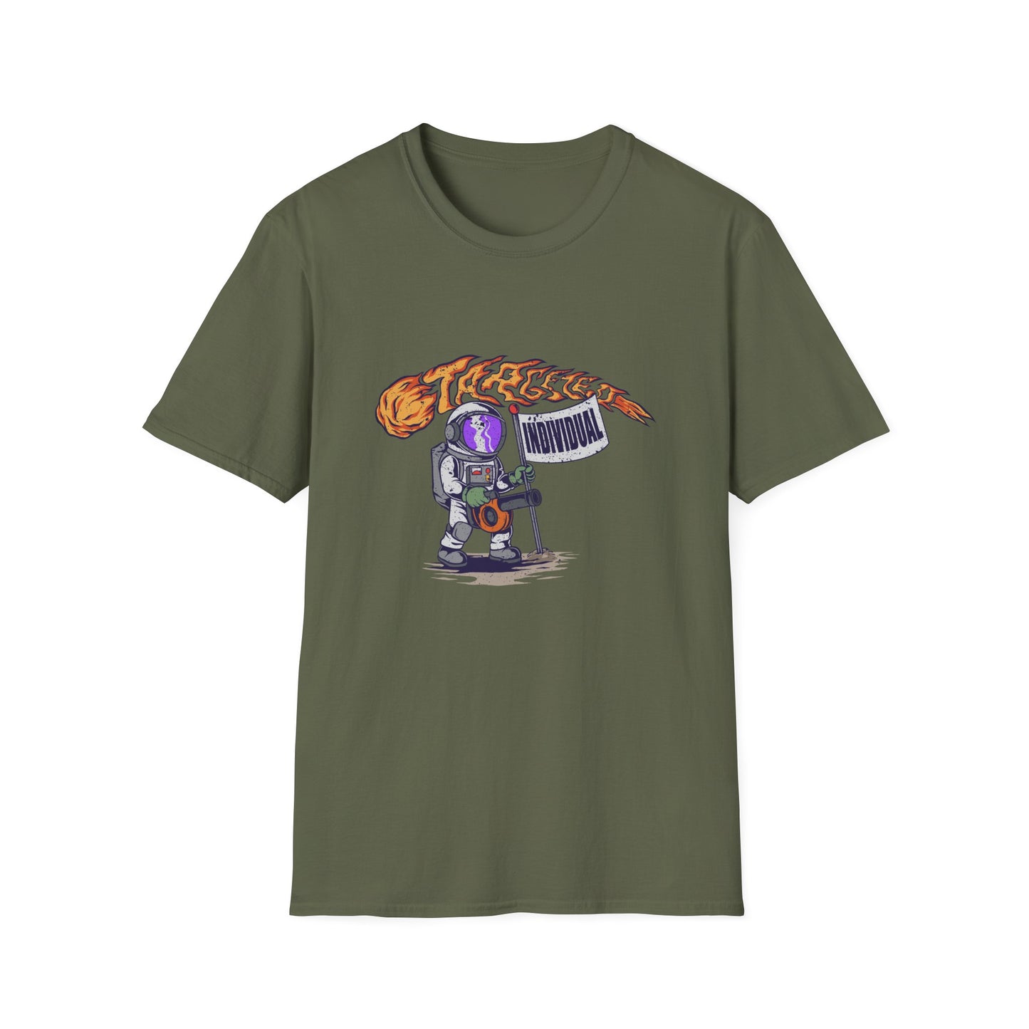 Astronaut Guitar T-Shirt — Retro Space Rock Design ("Takeoff")