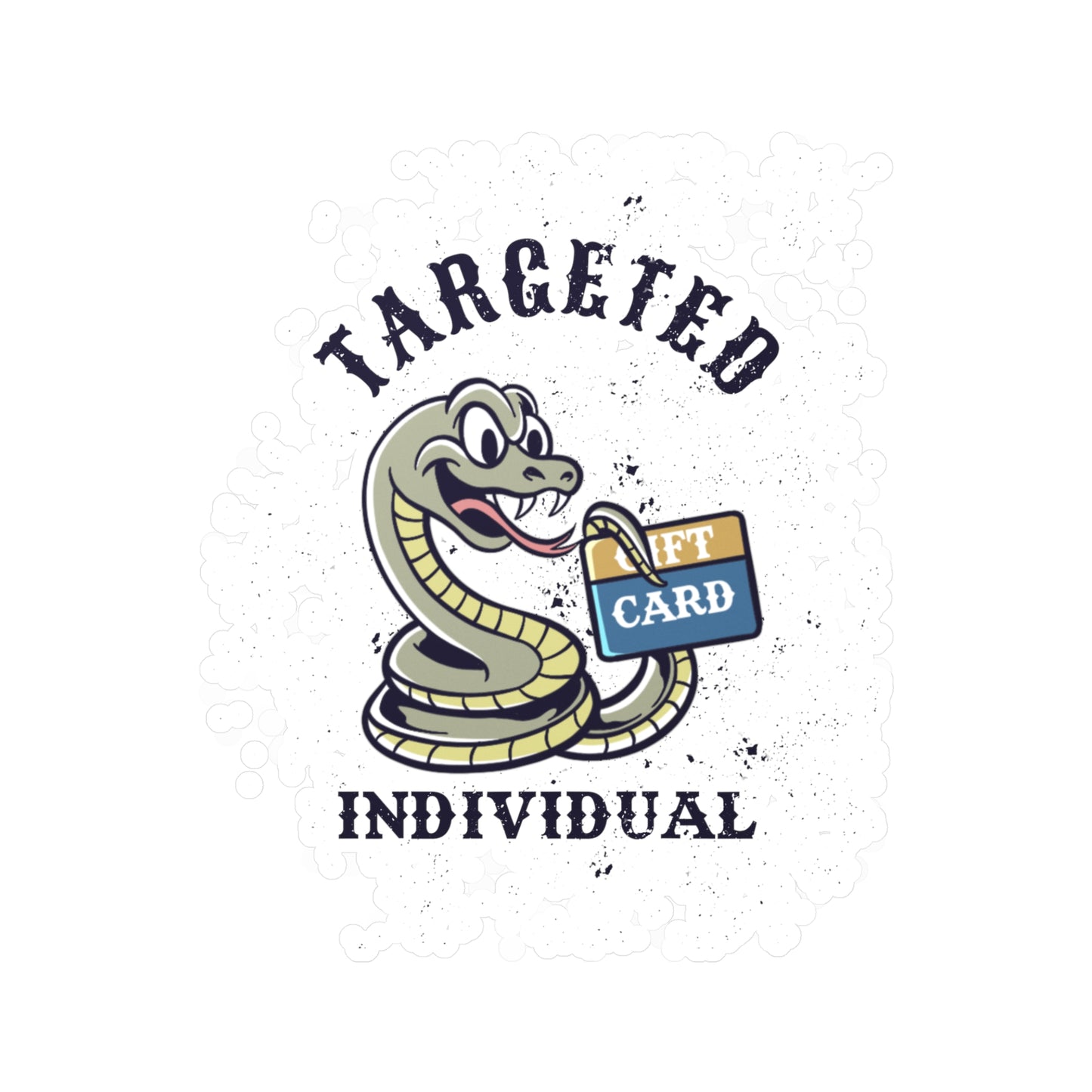 Targeted Individual Snake Sticker – Kiss-Cut Vinyl Decal (Gift Card Design)