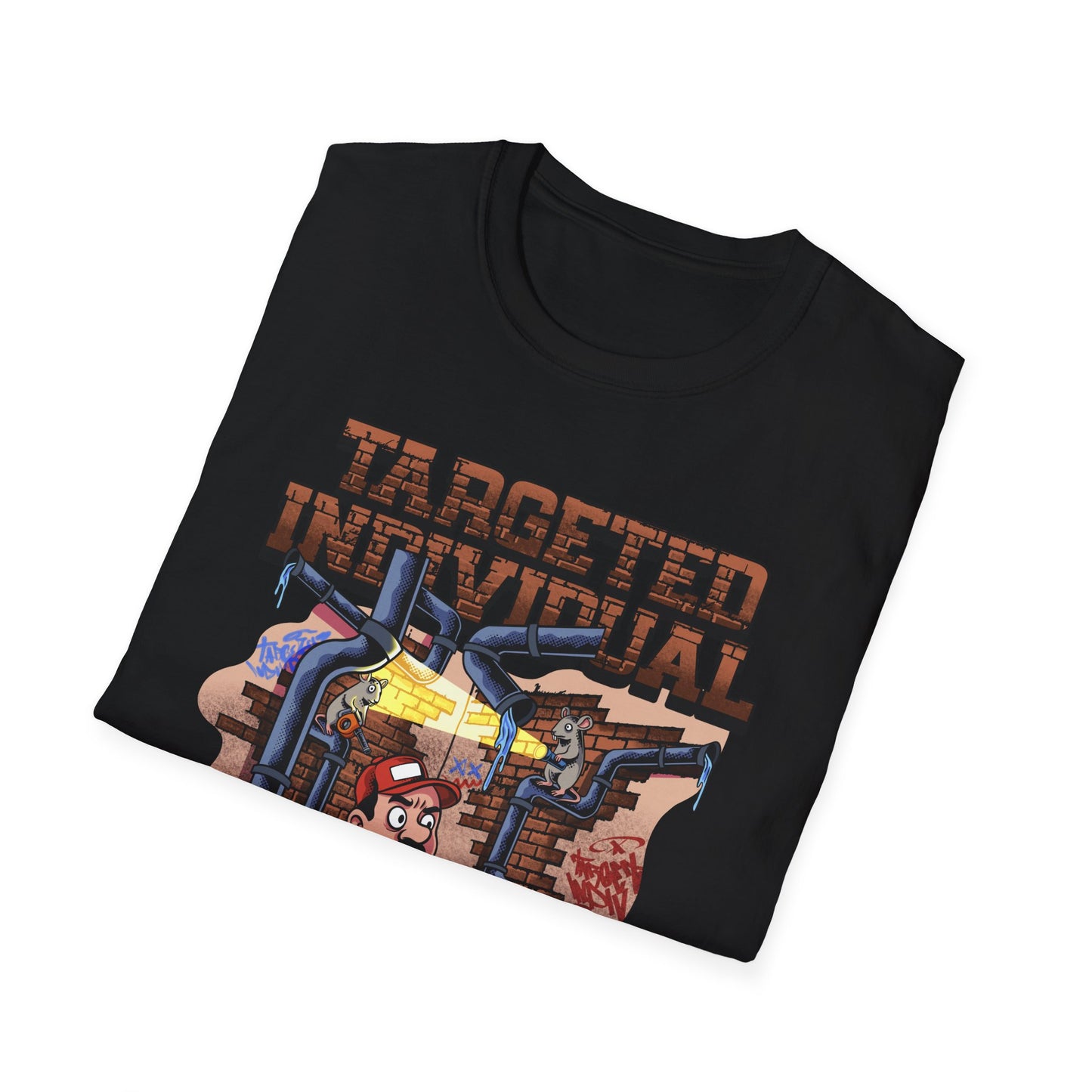 Plumber Cartoon Tee — "Tap Outta Luck" Retro Plumbing Design