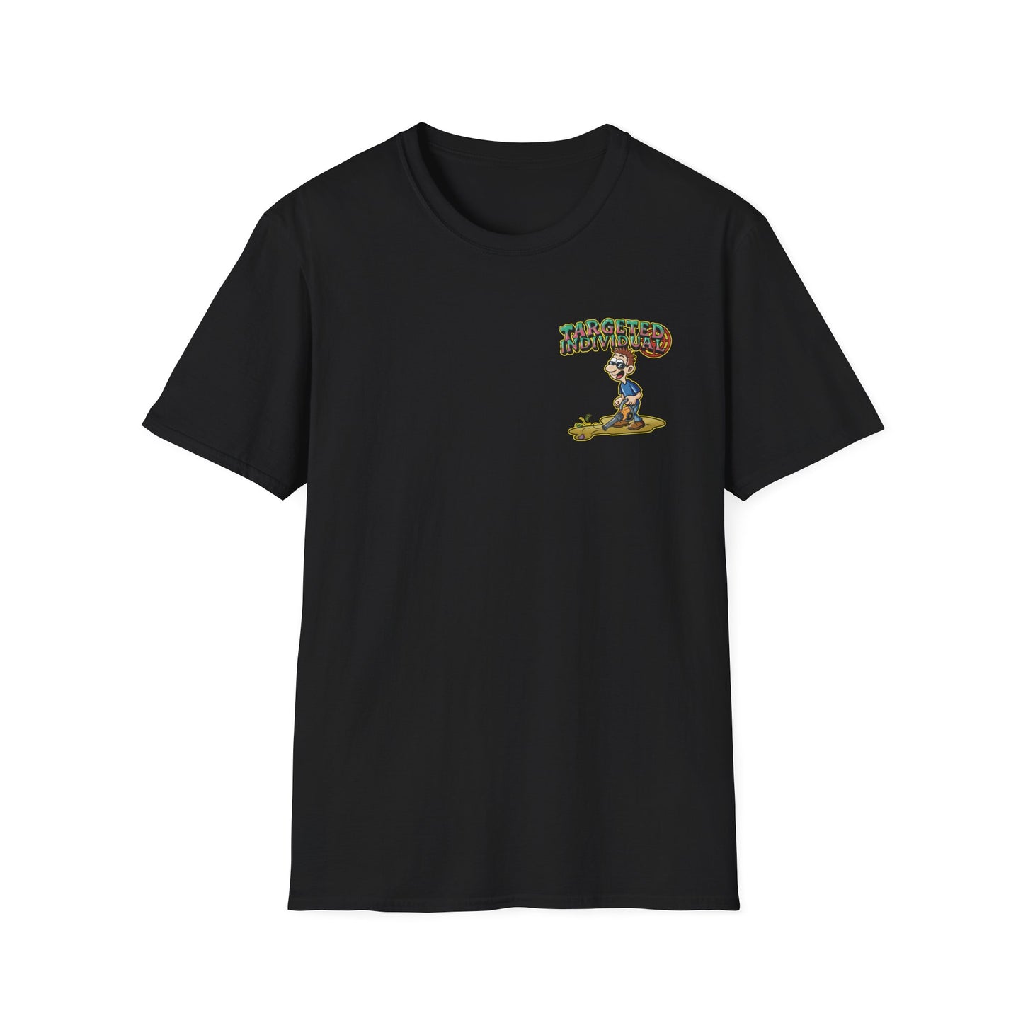 Targeted Individual Graphic T-Shirt — Retro Beach Protest Artwork