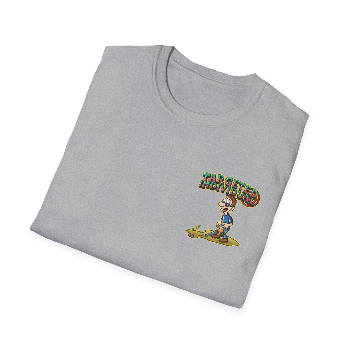 Targeted Individual Graphic T-Shirt — Retro Beach Protest Artwork