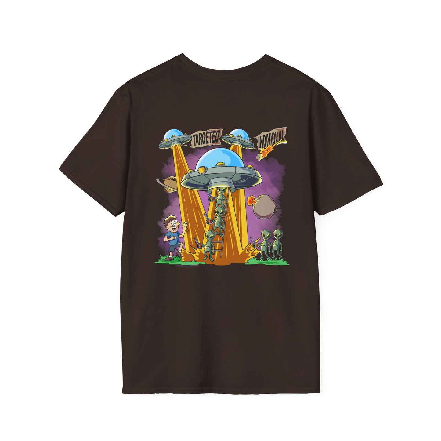Alien Abduction Graphic T-Shirt — "Target Individual" Sci‑Fi UFO Tee