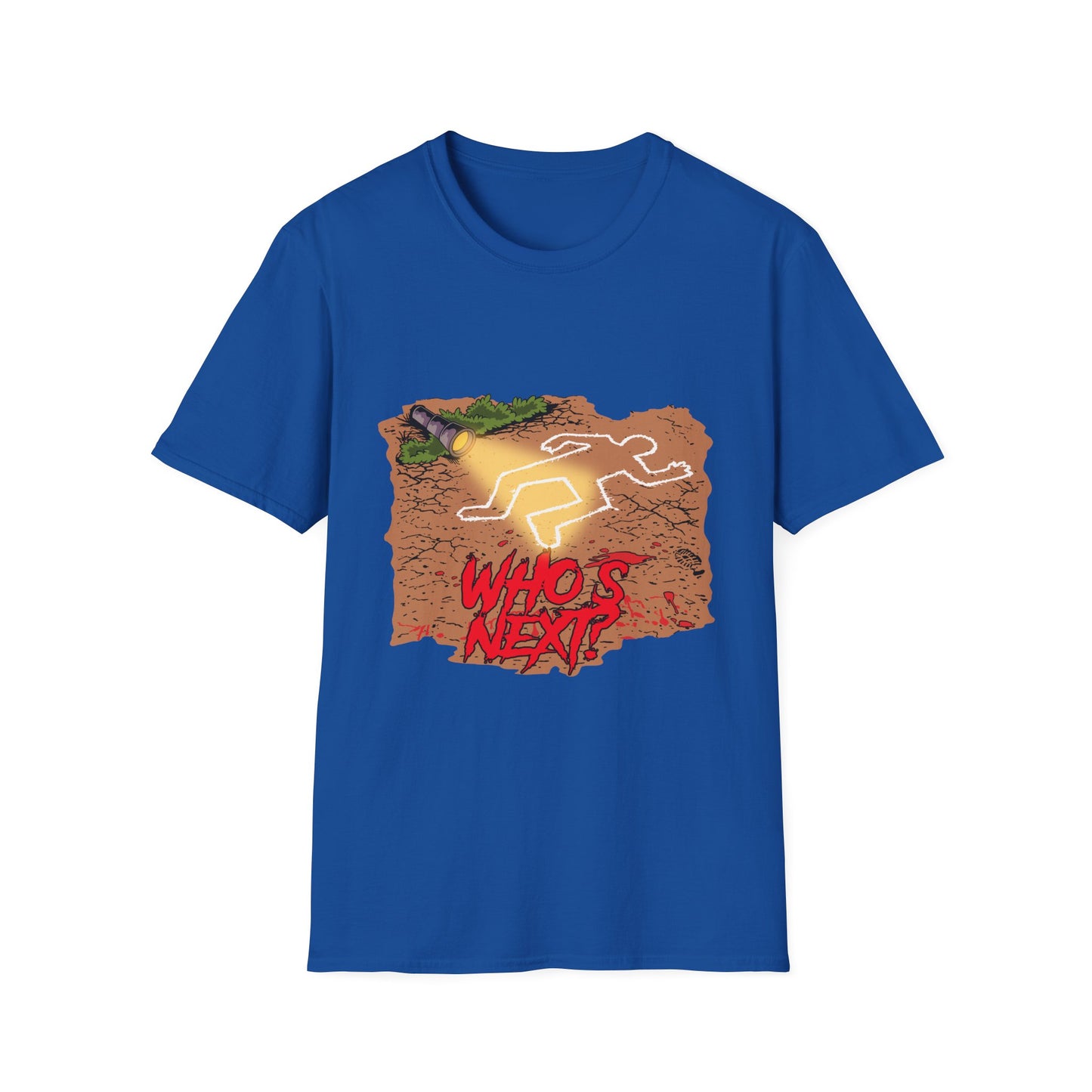 Crime Scene Chalk Outline T-Shirt – "Who's Next?" Graphic Tee