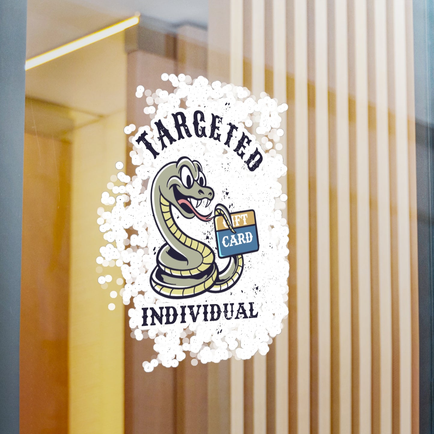 Targeted Individual Snake Sticker – Kiss-Cut Vinyl Decal (Gift Card Design)